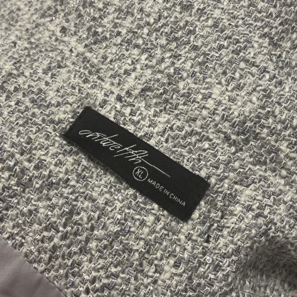 Gray Textured Open-Front Blazer Jacket - Women's … - image 5